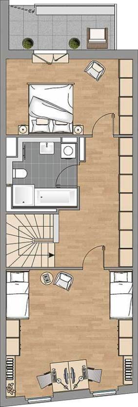 Traumhafte 3-Zi-Maisonette-Wohnung mit Einbauküche und zwei Balkonen