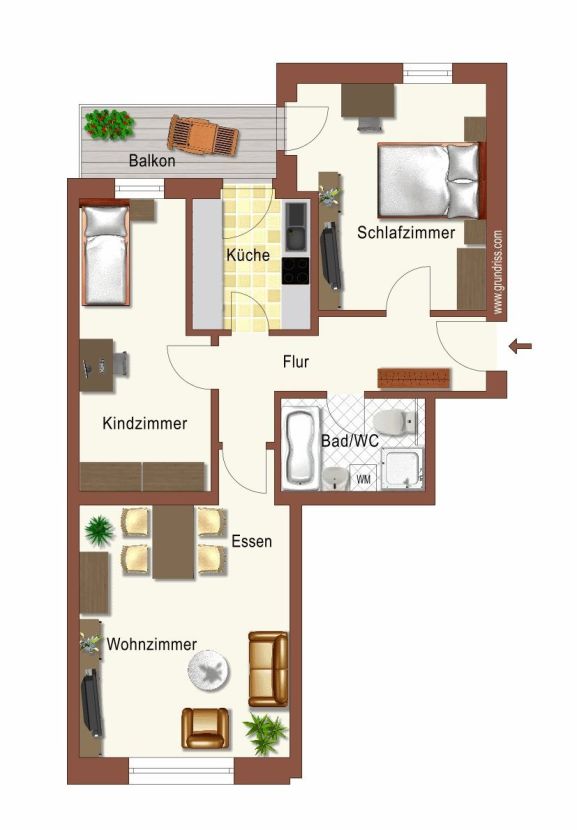Attraktive Dreiraumwohnung auf dem Kaßberg Chemnitz