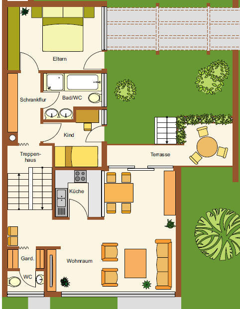 Reiheneckbungalow mit tollem Garten