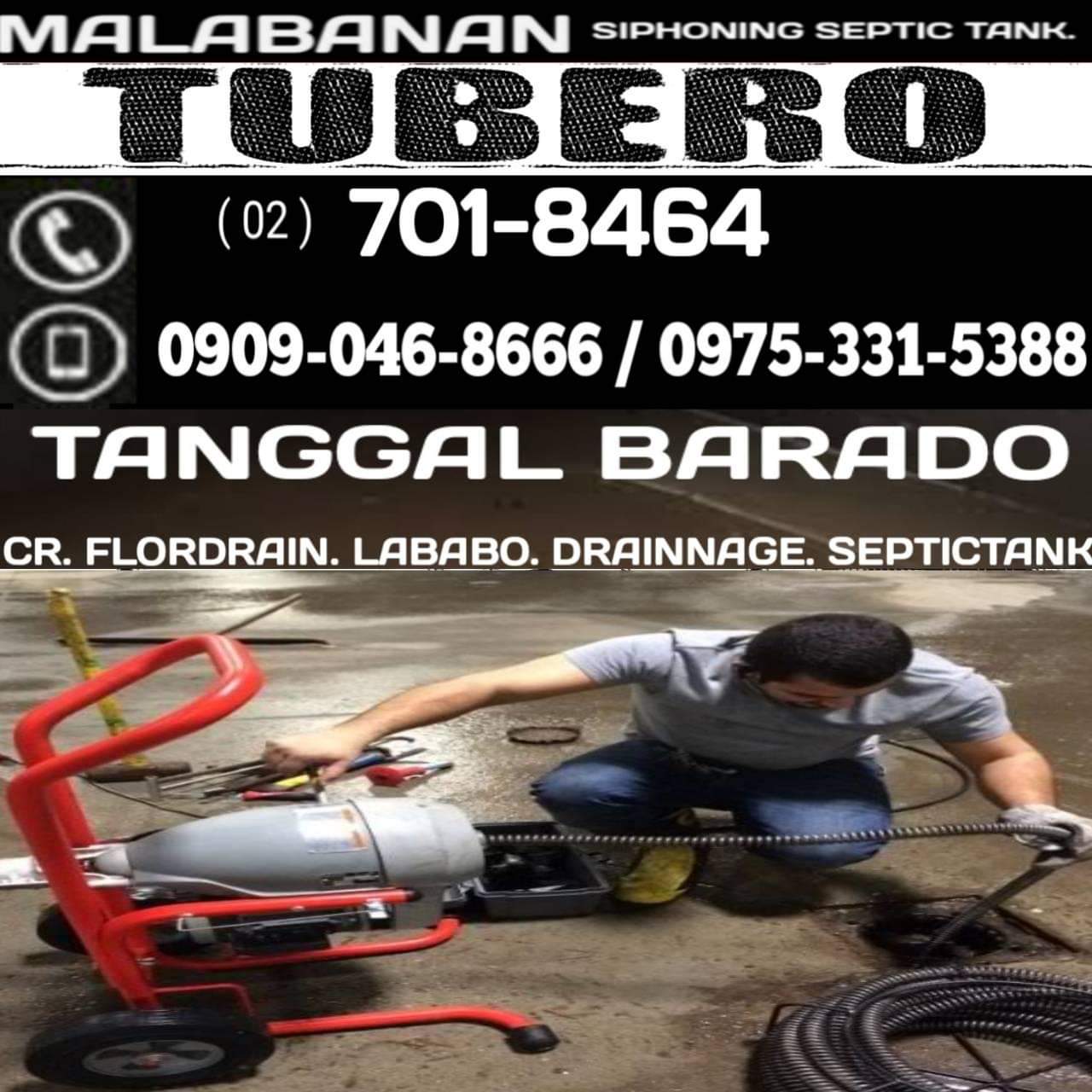 TUBERO TANGGAL BARADO QUEZON CITY 09090468666 09753315388 701-8464
