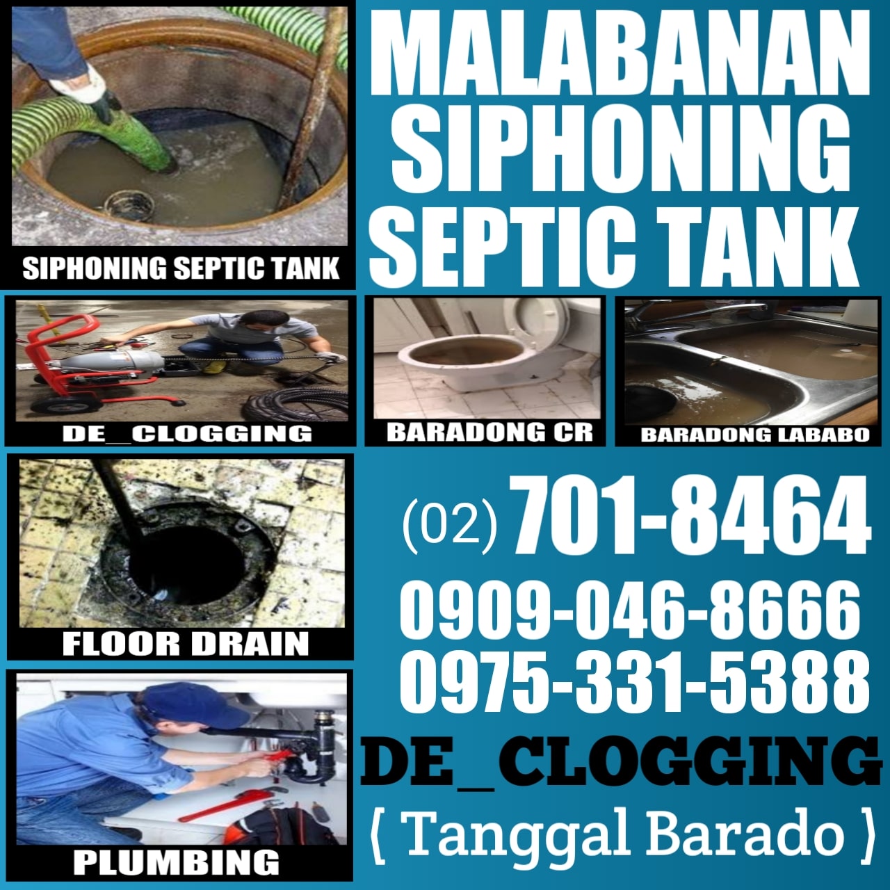 QUEZON CITY MALABANAN SIPHONING SIPSIP POZO NEGRO 09090468666 09753315388 TUBERO
