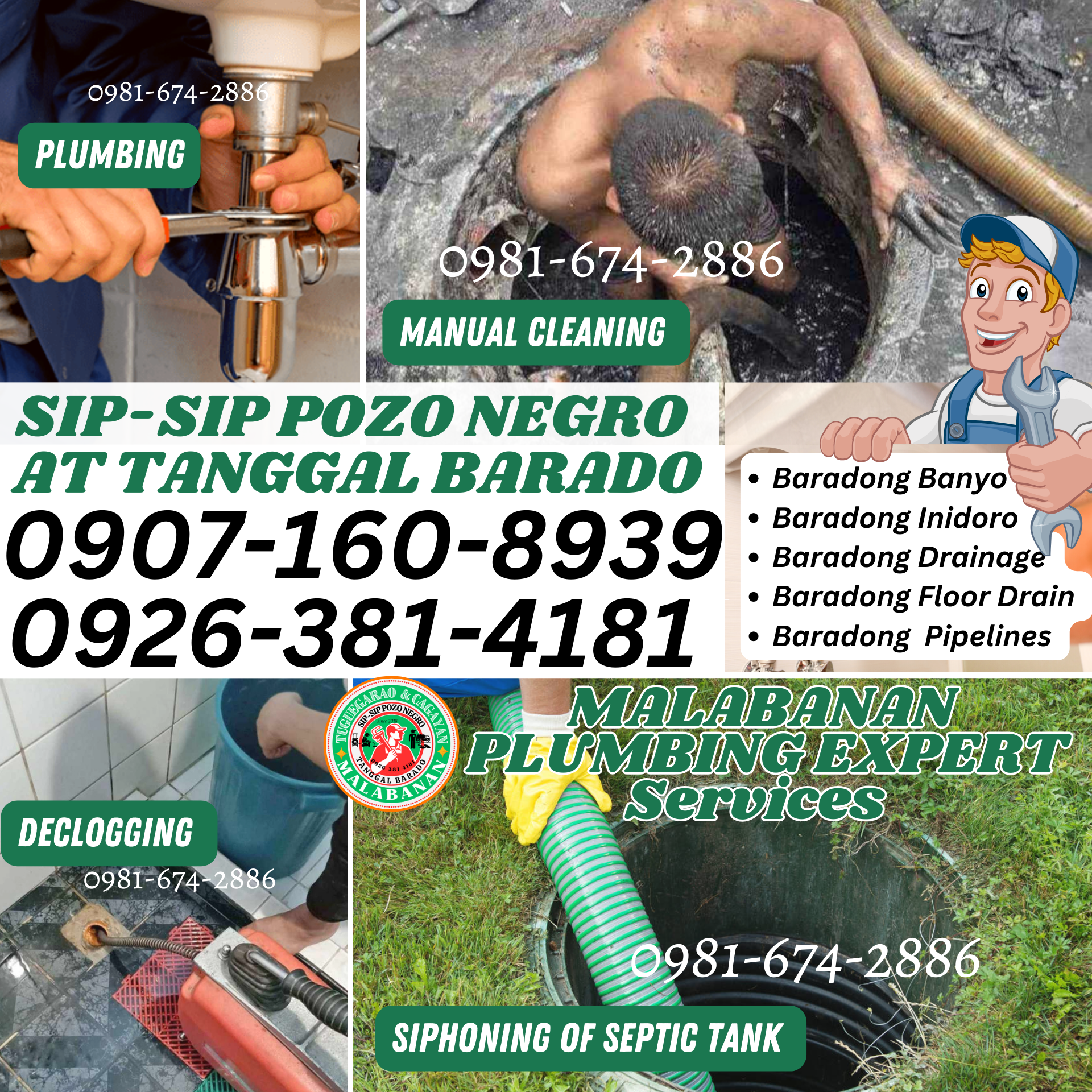 24/7 MPS SEPTIC TANK  SIPHONING, DECLOGGING & PLUMBING SERVICES MALABANAN